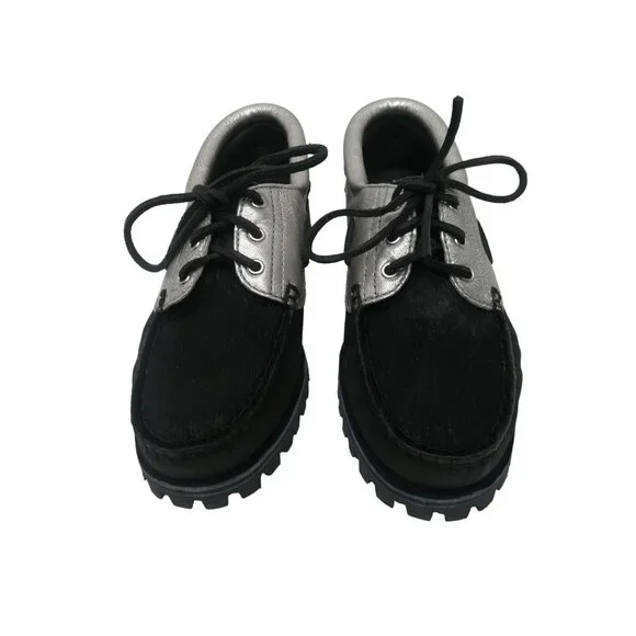 Timberland Heritage Noreen Women's Boat Shoes Size 9, Black/Silver, Brand New Ne